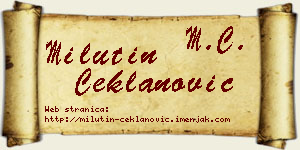 Milutin Čeklanović vizit kartica